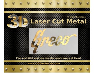 Greco Guitar Decal 3D laser Cut Metal M12b