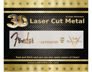 Fender Stratocaster Guitar Decal 3D Metal M22b