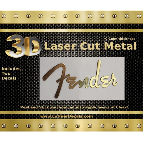 Fender Stratocaster Guitar Decal 3D Metal M23 Fender Stratocaster Guitar Decal 3D Metal M23