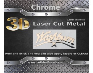 Washburn Guitar Decal 3D Laser Metal M26b