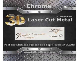 Fender Telecaster 3D Metal Guitar Decal M37b