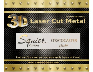 Squier Stratocaster Guitar Decal 3D Metal M89b