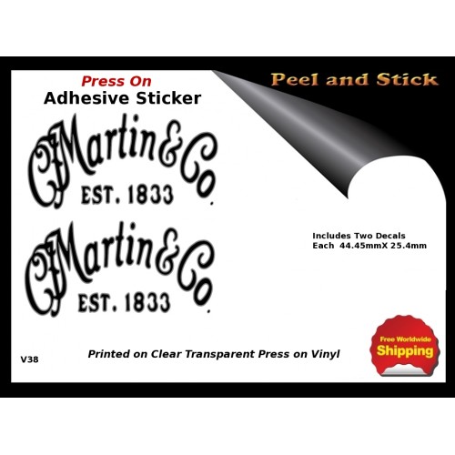Martin & Co. Peel and Stick Rub on Guitar Decal V38 Martin & Co. Peel and Stick Rub on Guitar Decal V38