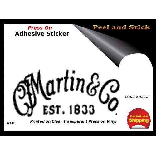 Martin & Co. Peel and Stick Rub on Guitar Decal V38b Martin & Co. Peel and Stick Rub on Guitar Decal V38b