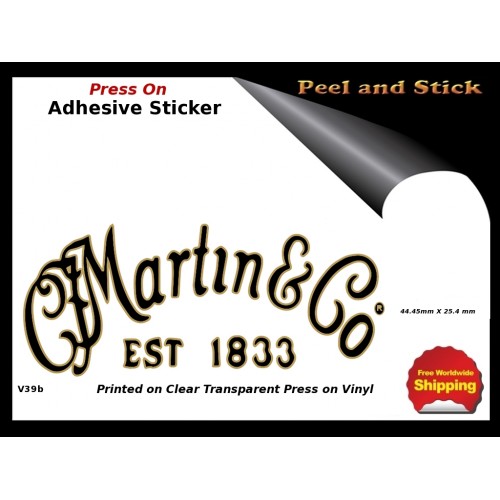 Martin & Co. Peel and Stick Rub on Guitar Decal V39b Martin & Co. Peel and Stick Rub on Guitar Decal V39b