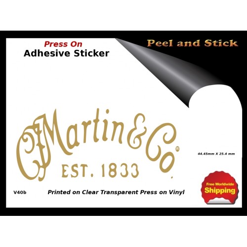 Martin & Co. Peel and Stick Rub on Guitar Decal V40b Martin & Co. Peel and Stick Rub on Guitar Decal V40b
