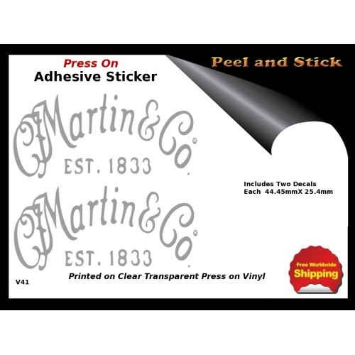 Martin & Co. Peel and Stick Rub on Guitar Decal V41 Martin & Co. Peel and Stick Rub on Guitar Decal V41
