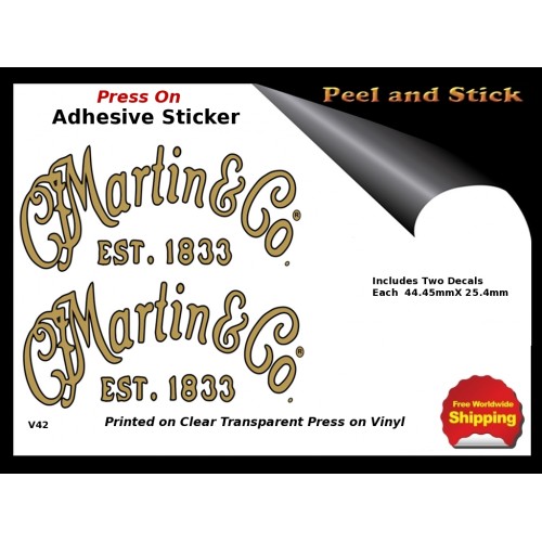 Martin & Co. Peel and Stick Rub on Guitar Decal V42 Martin & Co. Peel and Stick Rub on Guitar Decal V42