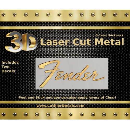Fender Stratocaster Guitar Decal 3D Metal M21 Fender Stratocaster Guitar Decal 3D Metal M21