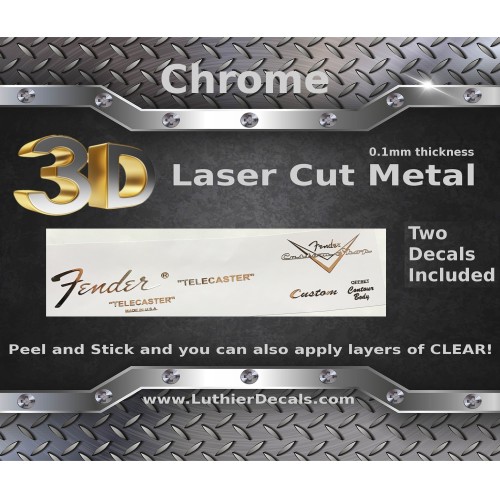 Fender Telecaster 3D Metal Guitar Decal M37 Fender Telecaster 3D Metal Guitar Decal M37